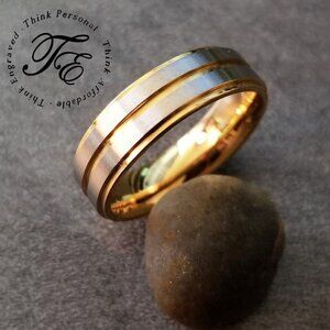Men's Gold and Silver Promise Ring - Two Tone Promise Ring For Guys